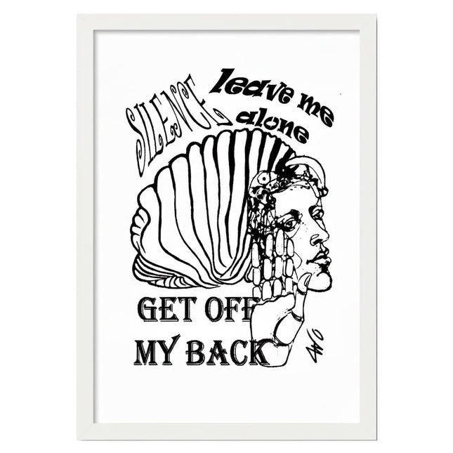 Détail illustration féminine Jade Silence brut noir et blanc - Dessin artistique WO