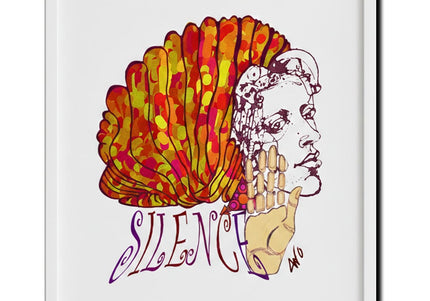 Détail dessin féminin Jade Silence éclat feu orange rouge - Illustration artistique WO