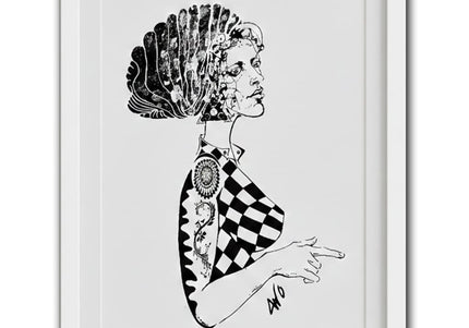 Détail dessin féminin Louise Insoumise manifeste graphique noir et blanc - Illustration WO