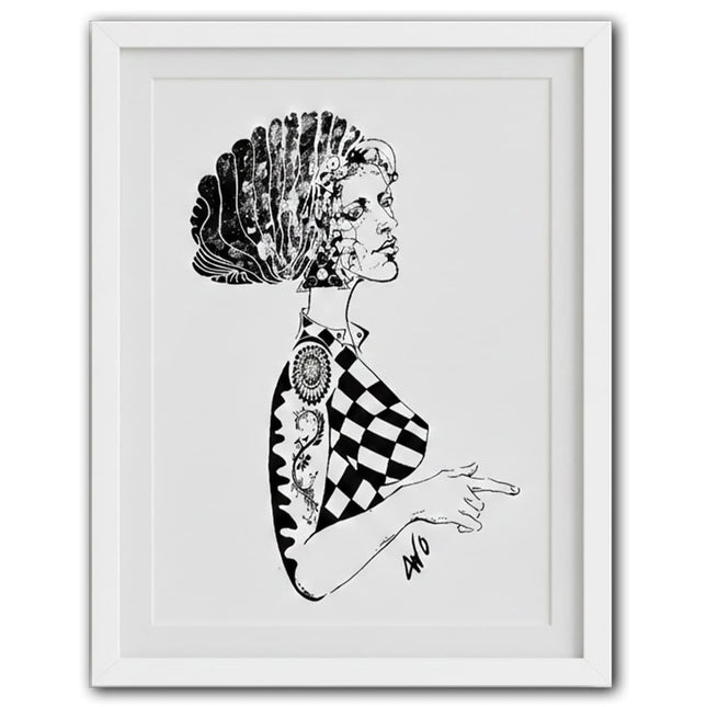 Détail dessin féminin Louise Insoumise manifeste graphique noir et blanc - Illustration WO