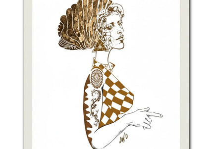 Détail dessin féminin Louise Insoumise sans chichi naturel - Illustration artistique WO