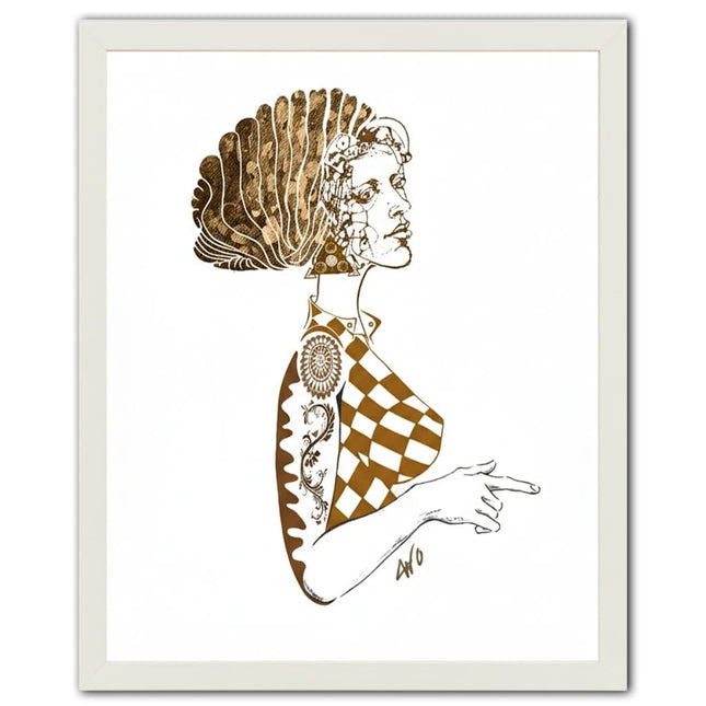 Détail dessin féminin Louise Insoumise sans chichi naturel - Illustration artistique WO