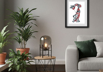 Détail dessin Nox l'empreinte ardente orange rouge ardent - Illustration pop art WO