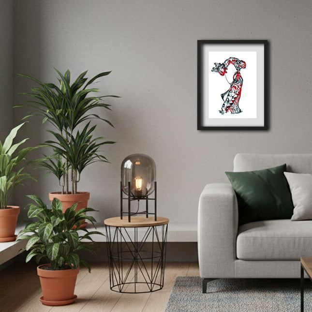 Détail dessin Nox l'empreinte ardente orange rouge ardent - Illustration pop art WO