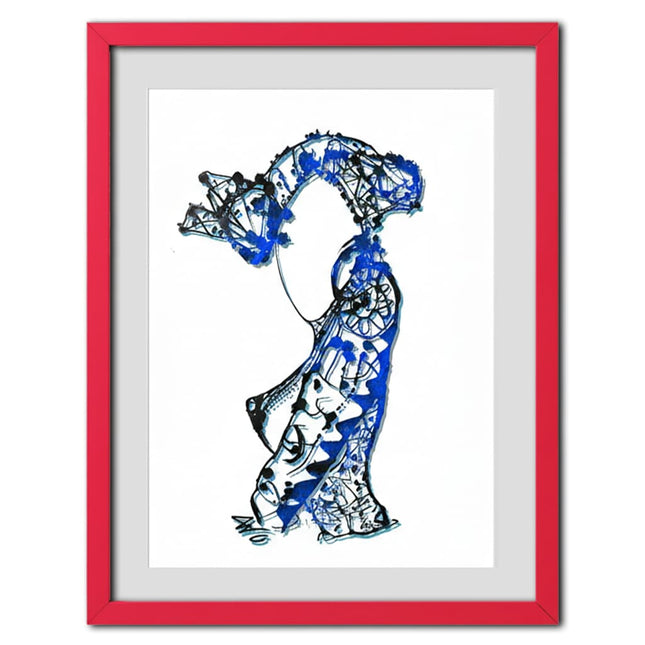 Détail dessin Nox l'empreinte fluide minimaliste bleu aqua - Illustration WO