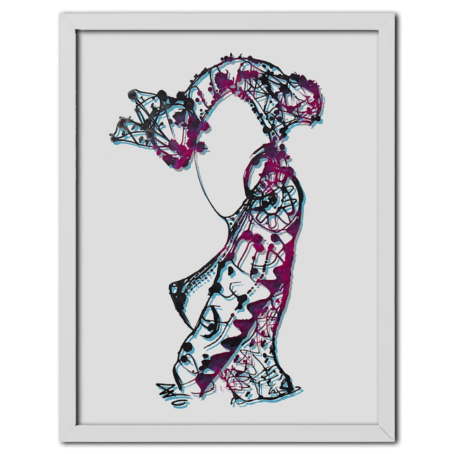 Détail dessin Nox l'empreinte fragmentée graphique multicolore - Illustration WO