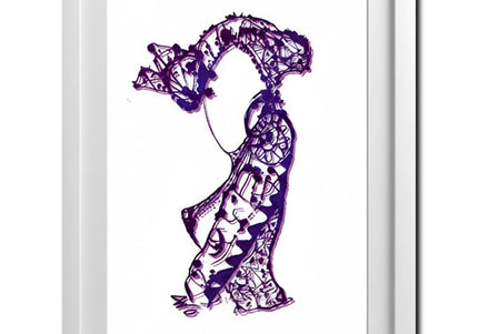Détail dessin Nox l'empreinte nocturne violet ardent - Illustration pop art WO