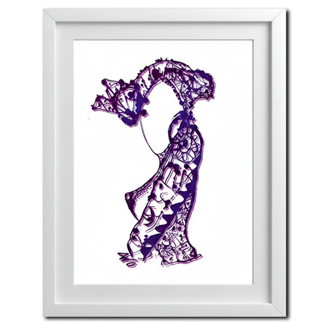 Détail dessin Nox l'empreinte nocturne violet ardent - Illustration pop art WO