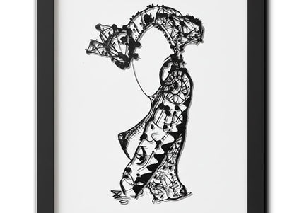 Détail dessin Nox l'empreinte persistante minimaliste noir profond - Illustration WO