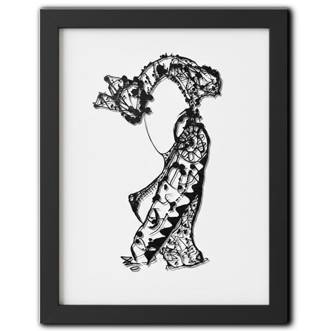 Détail dessin Nox l'empreinte persistante minimaliste noir profond - Illustration WO