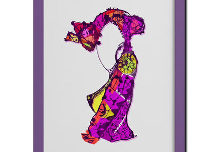 Détail dessin Nox l'empreinte vibrante violet magenta intense - Illustration WO