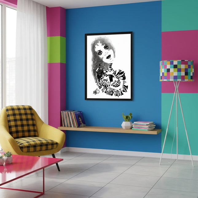 Détail dessin féminin Sasha Rebelle ténébreuse noir intense - Illustration artistique WO