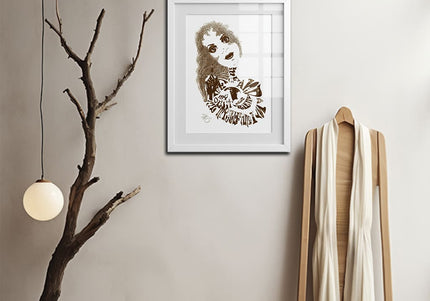 Détail visage féminin Sasha Rebelle intemporelle sépia - Illustration artistique WO
