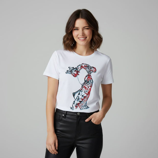 Détails t-shirt Nox l'empreinte ardente orange rouge ardent - Illustration pop art WO