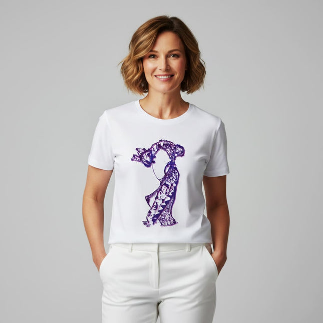 Détails t-shirt Nox l'empreinte nocturne violet- Illustration pop art WO