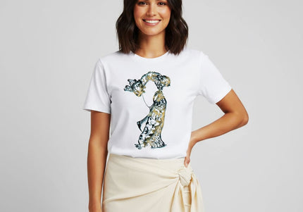 Détails t-shirt Nox l'empreinte patinée noir beige vintage - Illustration pop art WO