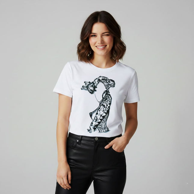 Détails t-shirt Nox l'empreinte persistante noir minimaliste - Illustration pop art WO