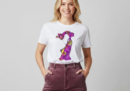 Détails t-shirt Nox l'empreinte vibrante violet magenta intense - Illustration pop art WO