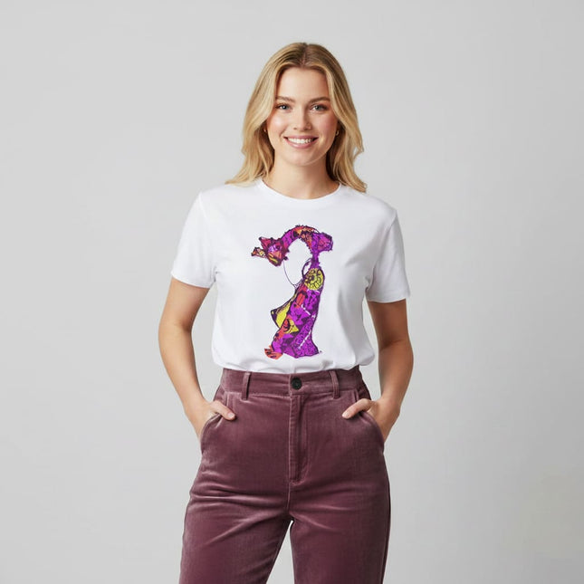 Détails t-shirt Nox l'empreinte vibrante violet magenta intense - Illustration pop art WO