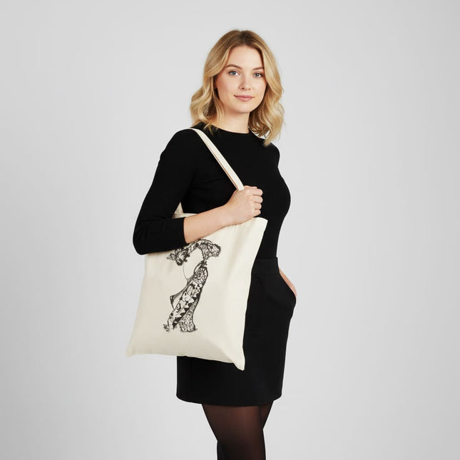 Détails tote bag artistique Nox l'empreinte persistante noir minimaliste - Illustration pop art WO