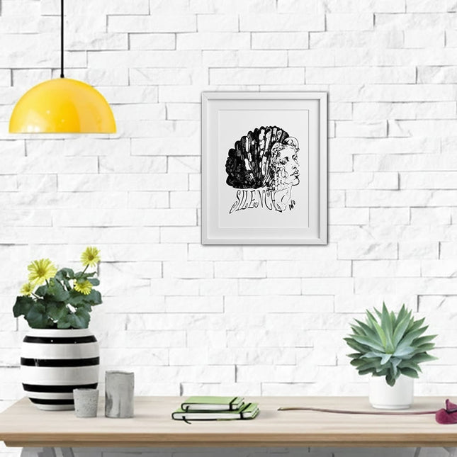 Illustration Jade Silence affirmé encadrée - Décoration murale art contemporain France WO