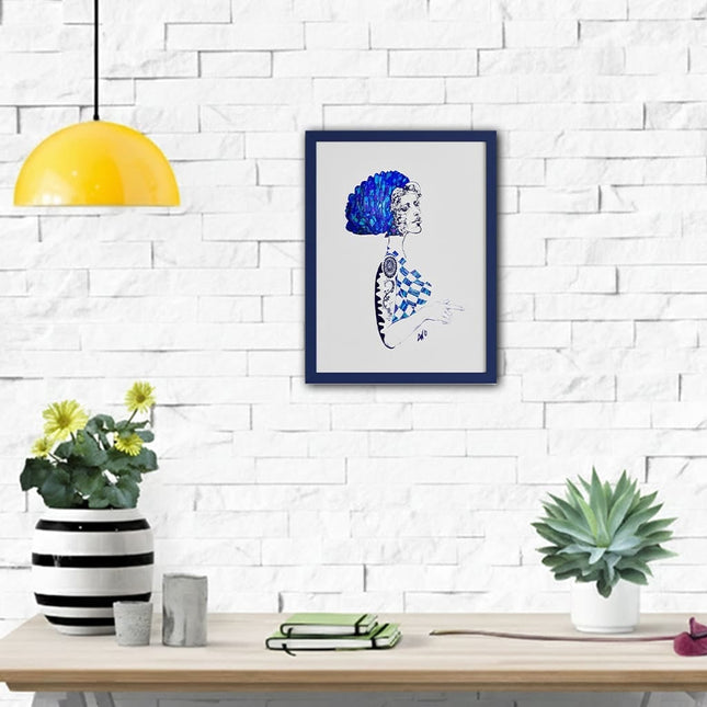 Illustration Louise Insoumise abyssale encadrée - Décoration murale art contemporain France WO