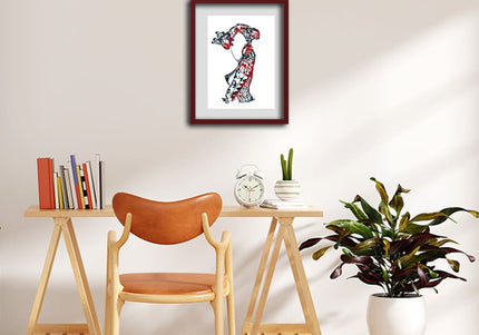 Illustration Nox l'empreinte ardente encadrée - Décoration murale pop art France WO