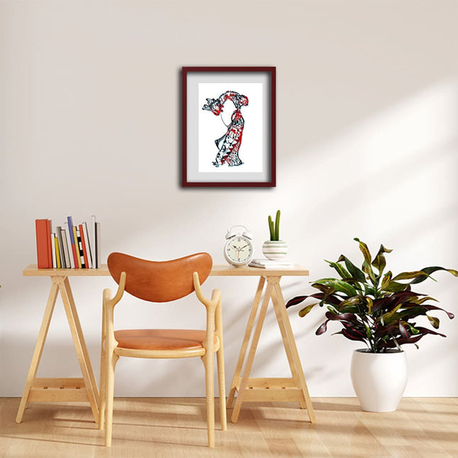 Illustration Nox l'empreinte ardente encadrée - Décoration murale pop art France WO