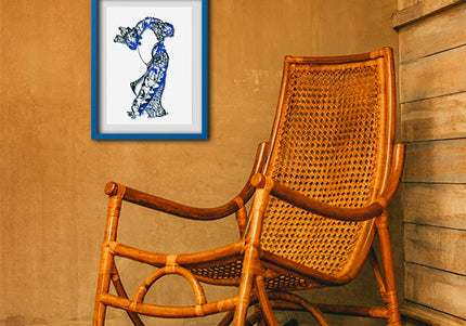 Illustration Nox l'empreinte fluide encadrée - Décoration murale pop art France WO