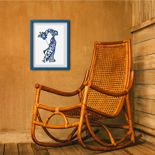 Illustration Nox l'empreinte fluide encadrée - Décoration murale pop art France WO