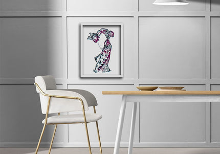 Illustration Nox l'empreinte fragmentée encadrée - Décoration murale pop art France WO