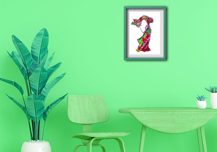 Illustration Nox l'empreinte incandescente encadrée - Décoration murale pop art France WO
