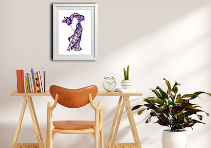 Illustration Nox l'empreinte nocturne encadrée - Décoration murale pop art France WO