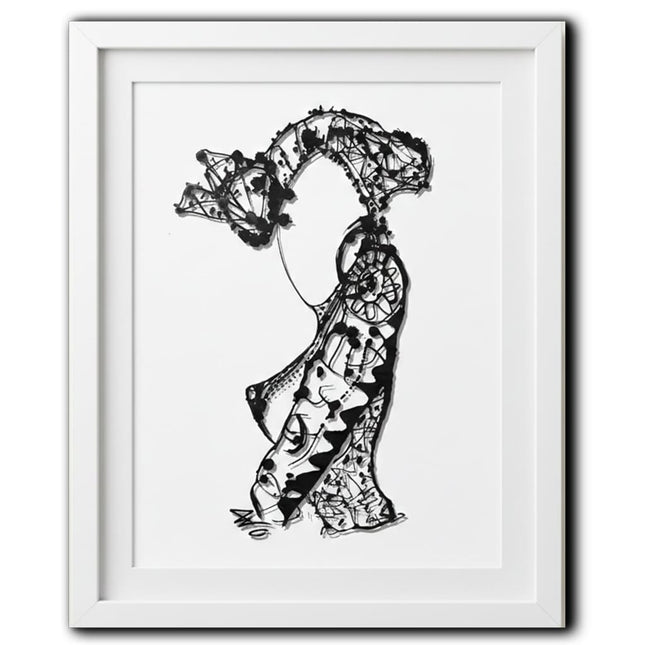 Illustration Nox l'empreinte persistante encadrée - Décoration murale pop art France WO