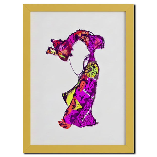 Illustration Nox l'empreinte vibrante encadrée - Décoration murale pop art France WO