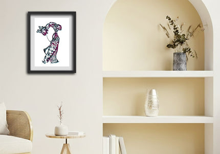 Illustration original Nox l'empreinte fragmentée encadrée - Décoration murale pop art France WO