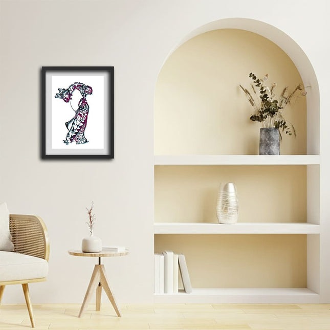 Illustration original Nox l'empreinte fragmentée encadrée - Décoration murale pop art France WO