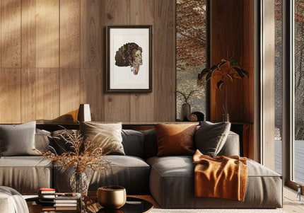 affiche artistique mural femme jade WO encadrée intérieur moderne