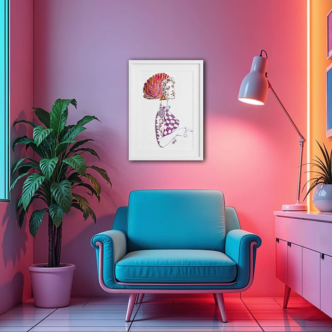 Poster Louise Insoumise éclatante A4 A3 imprimé en France - Affiche art contemporain WO