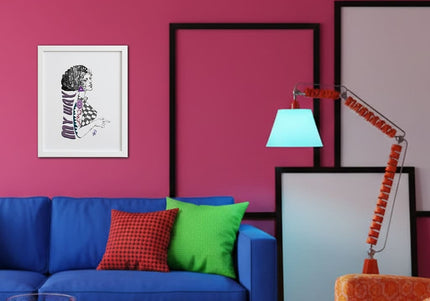 Poster dessin Louise My Way A4 A3 imprimé en France - Affiche mauve montre ton chemin WO