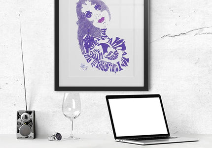 Poster Sasha Rebelle indigo A4 A3 imprimé en France - Affiche art contemporain WO