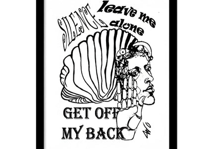 Affiche murale femme Jade Silence brut noir et blanc - Art contemporain WO