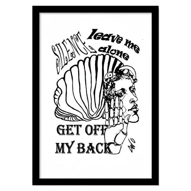 Affiche murale femme Jade Silence brut noir et blanc - Art contemporain WO