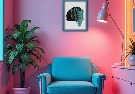 affiche jade silence régénéré WO décoration murale moderne illustration verte ambiance intérieure