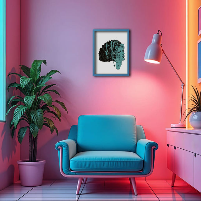affiche jade silence régénéré WO décoration murale moderne illustration verte ambiance intérieure