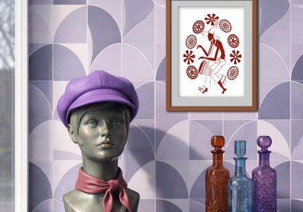 affiche artistique terracotta WO appel du rythme enraciné décoration murale moderne intérieur design illustration contemporaine