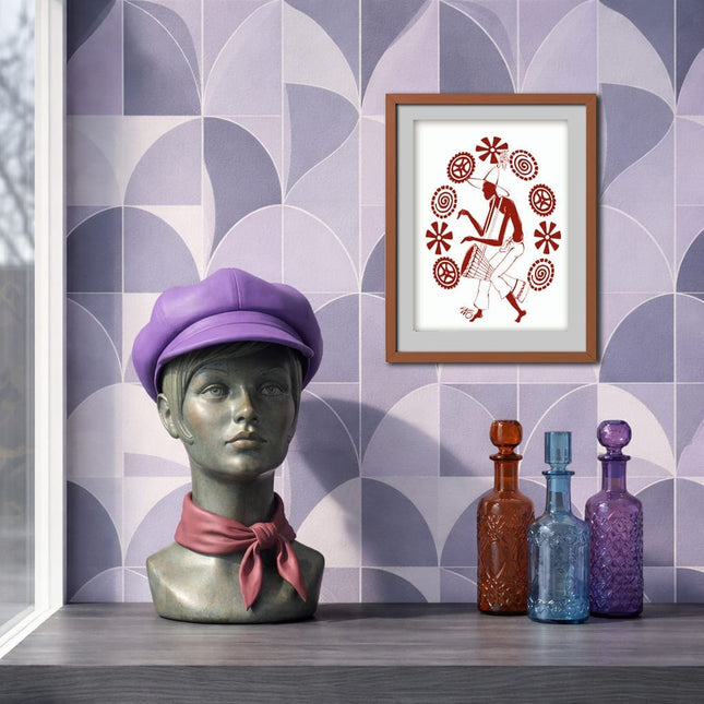 affiche artistique terracotta WO appel du rythme enraciné décoration murale moderne intérieur design illustration contemporaine