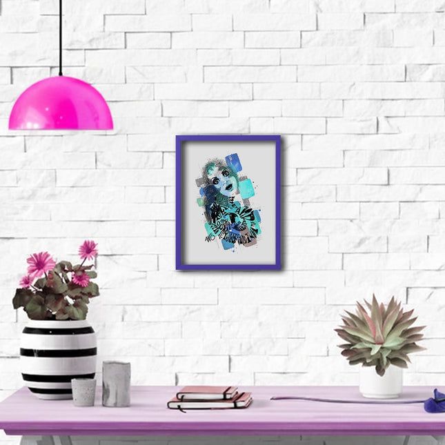 deco affiche sur mur brique blanc dessin feminin reposant de wo pour wostore art contemporain avec sasha rebelle intuitive