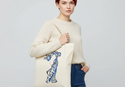 Sac fourre tout femme Nox l'empreinte fluide porté - Accessoire artistique bleu WO