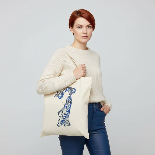 Sac fourre tout femme Nox l'empreinte fluide porté - Accessoire artistique bleu WO